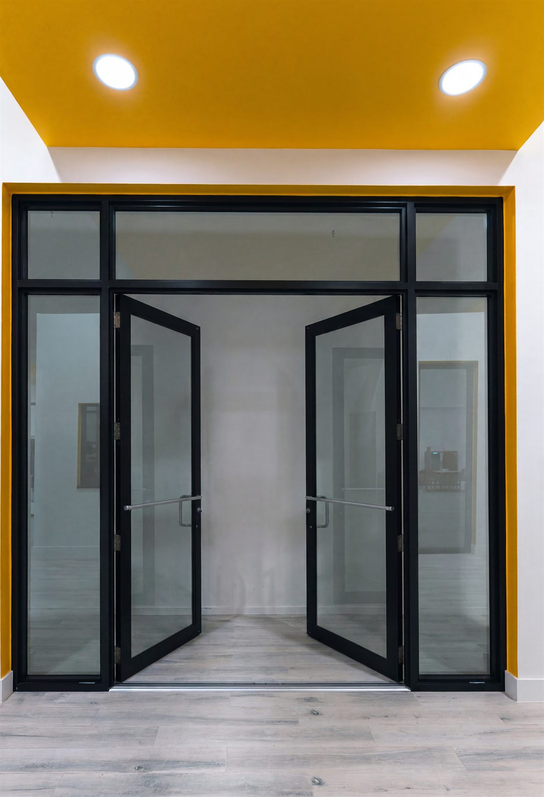 French impact doors with full-height impact glass