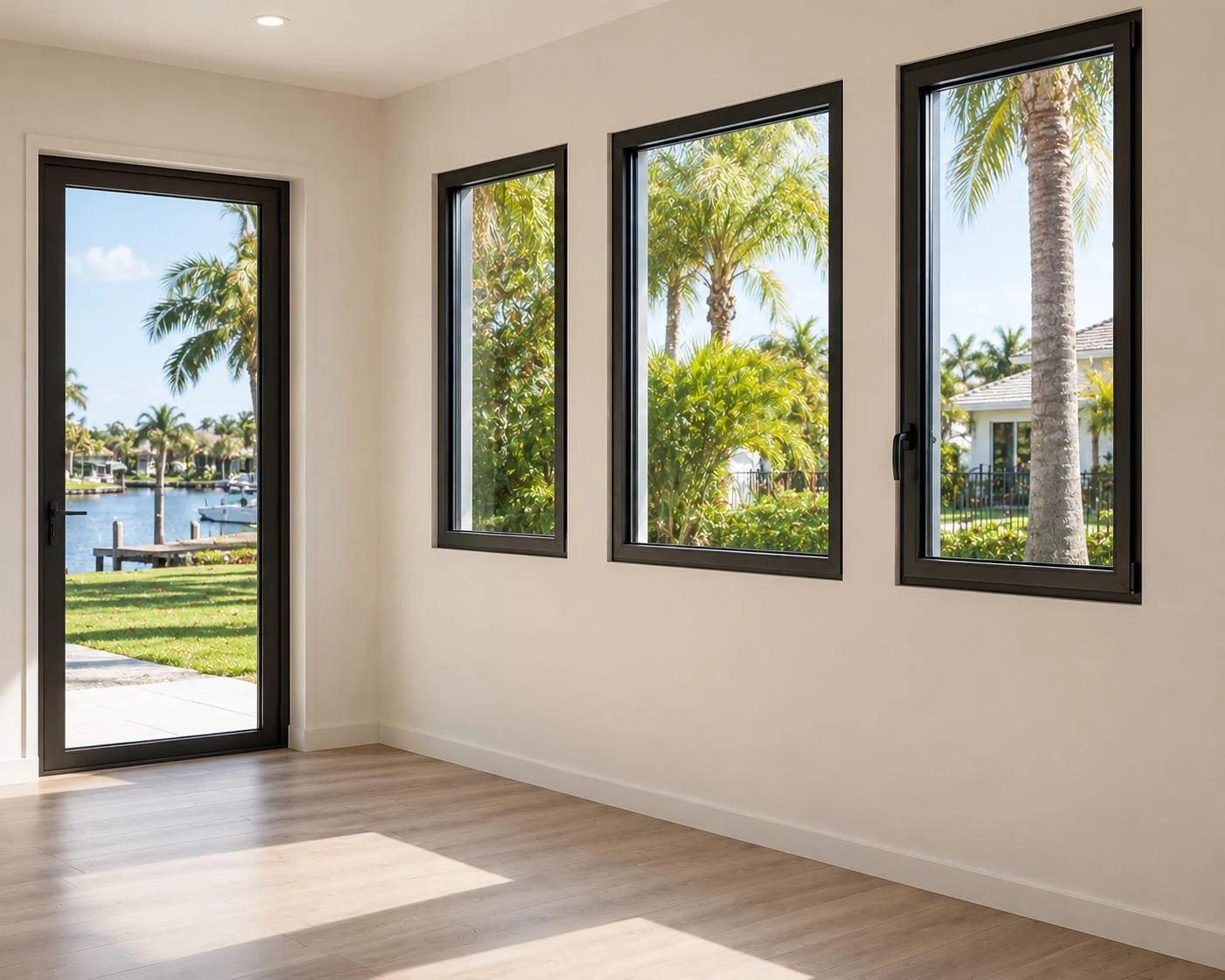 Impact picture window in a Florida home interior