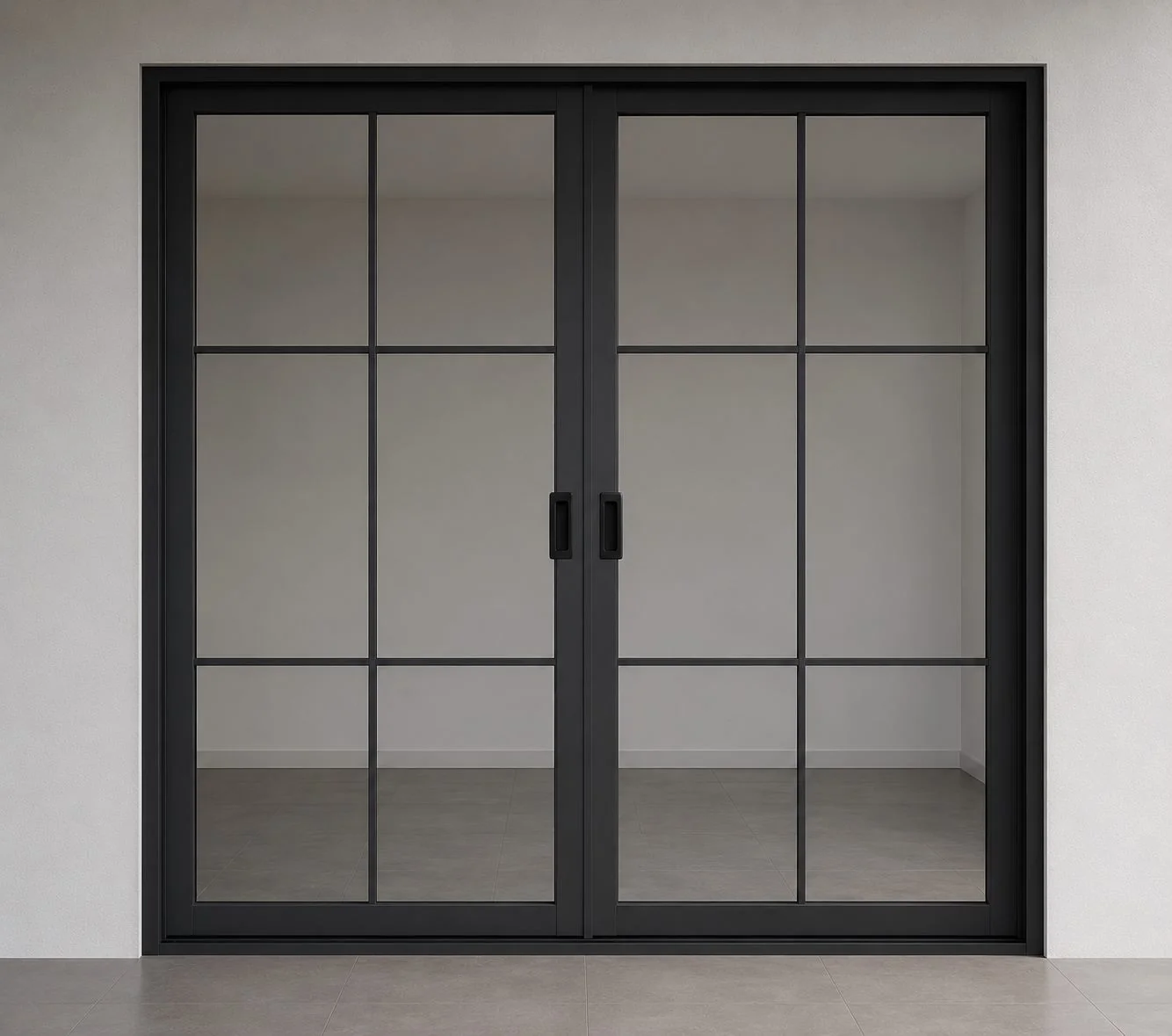 Impact French doors with full-height impact glass