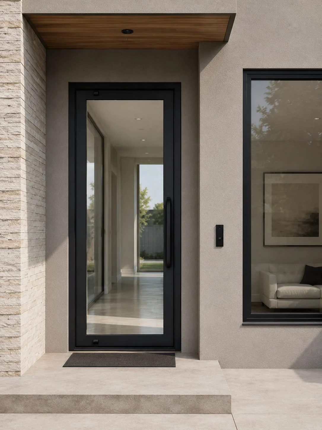 American-made impact front entry door installed by GlassIQ