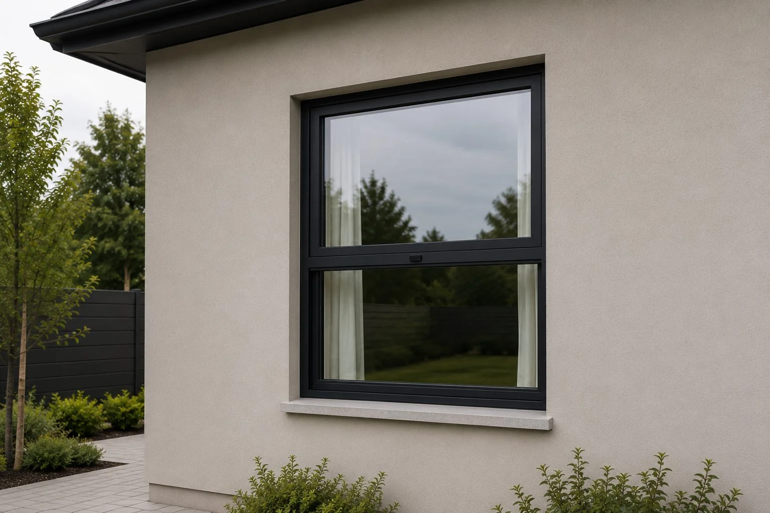 Single-hung impact window on a Florida home