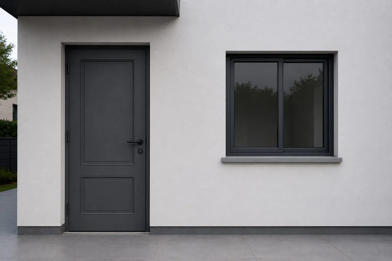 Impact windows and entry on a modern Florida home