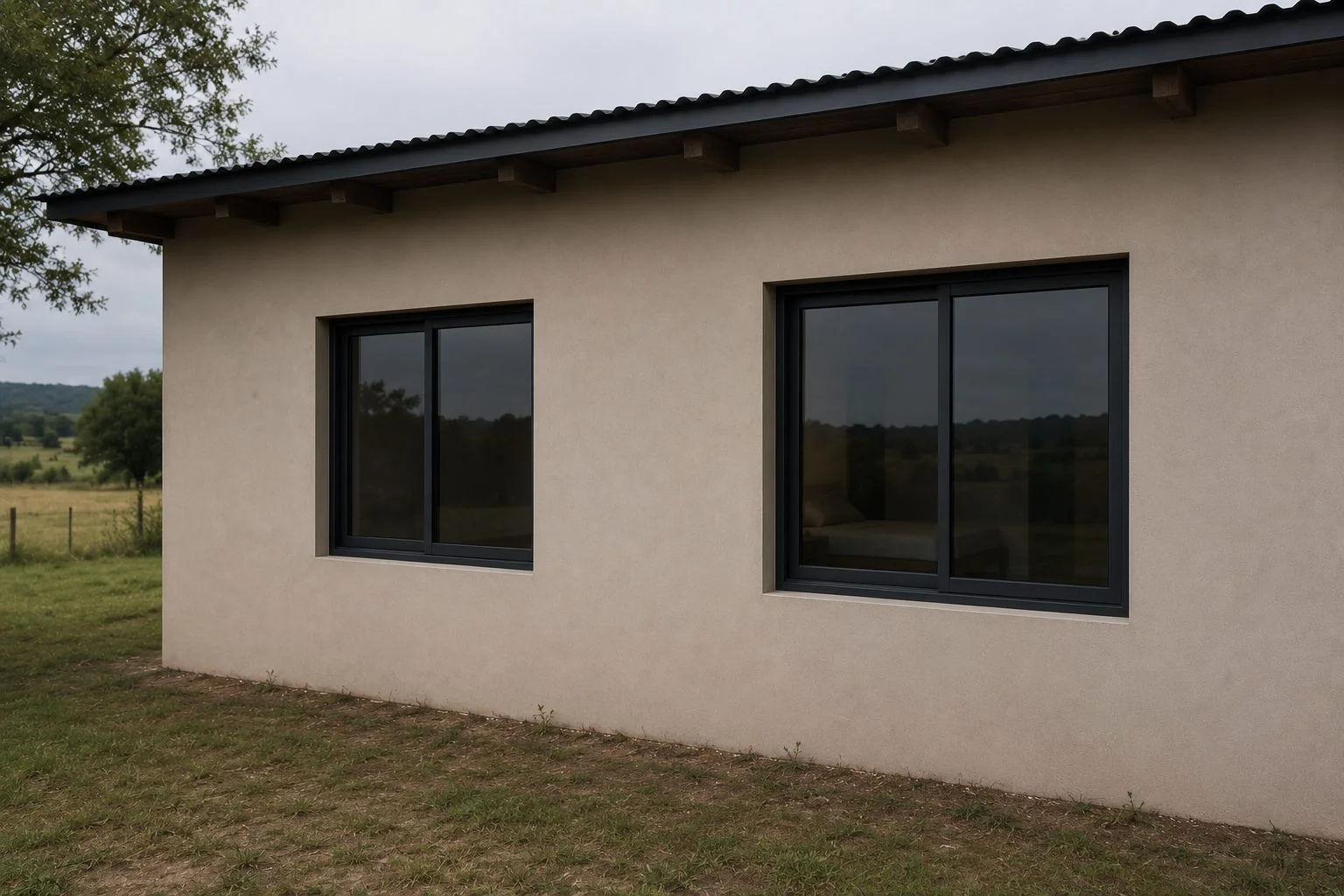 Florida home with impact-rated horizontal-roller windows installed across the façade