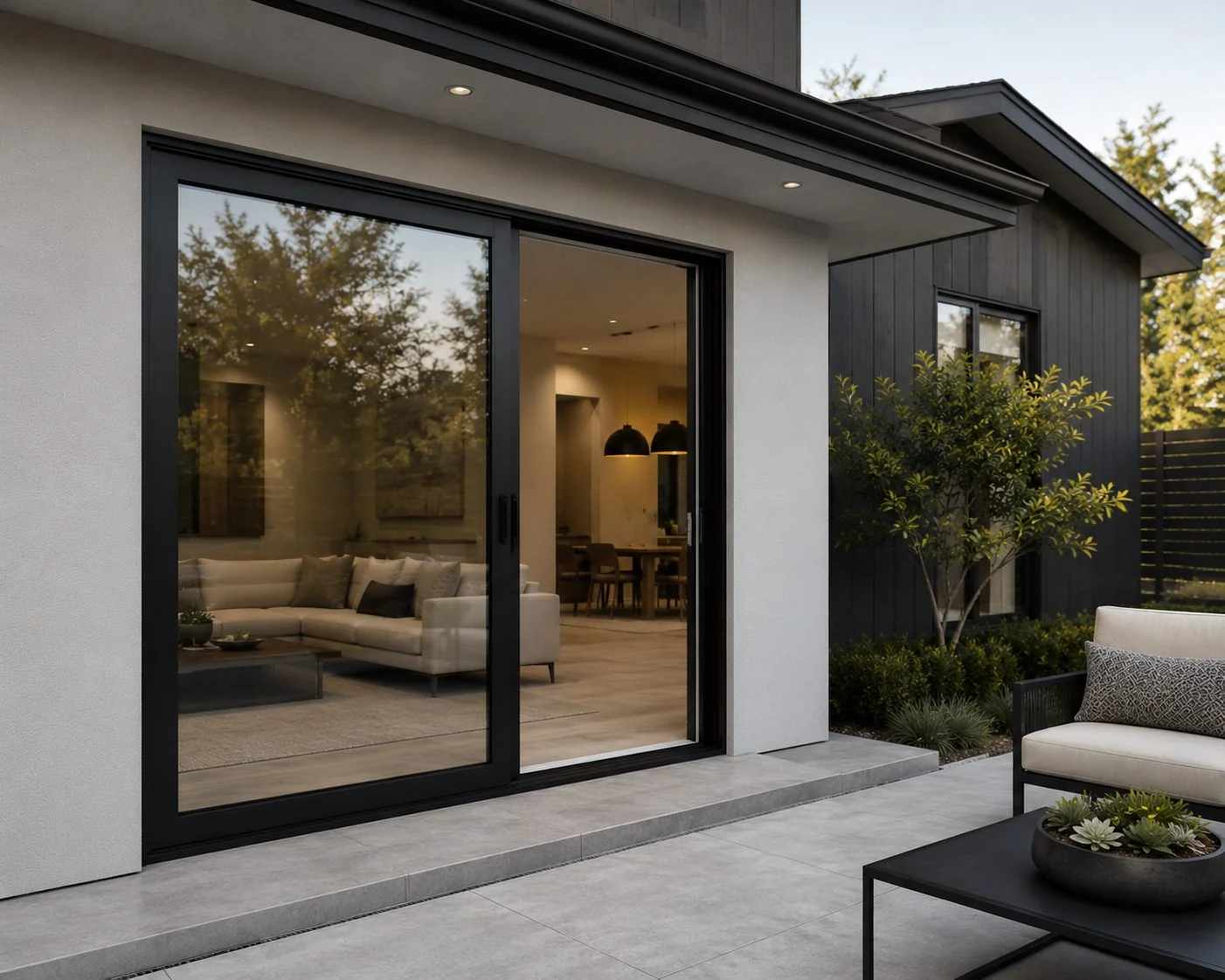 Sliding glass patio doors
